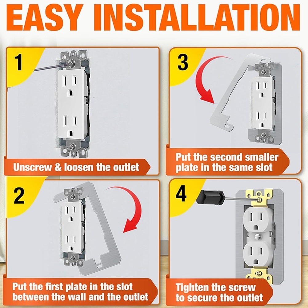 10pc Stainless Steel Wall Plate Spacers for Smooth Installation Process