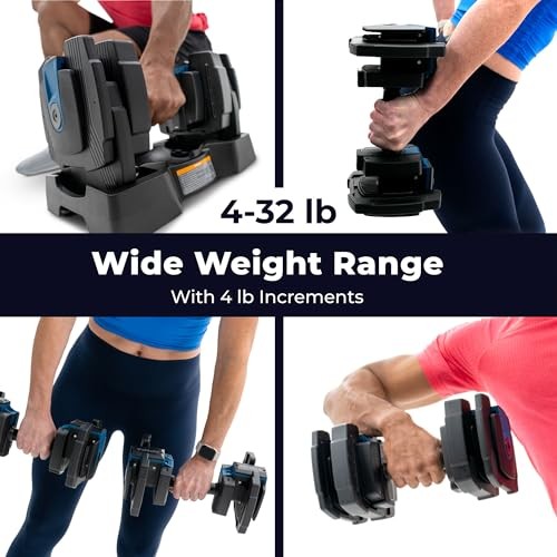Teeter ProFlex 432 Adjustable Dumbbell Weight Set, 8 in 1 Free Weights 32lb