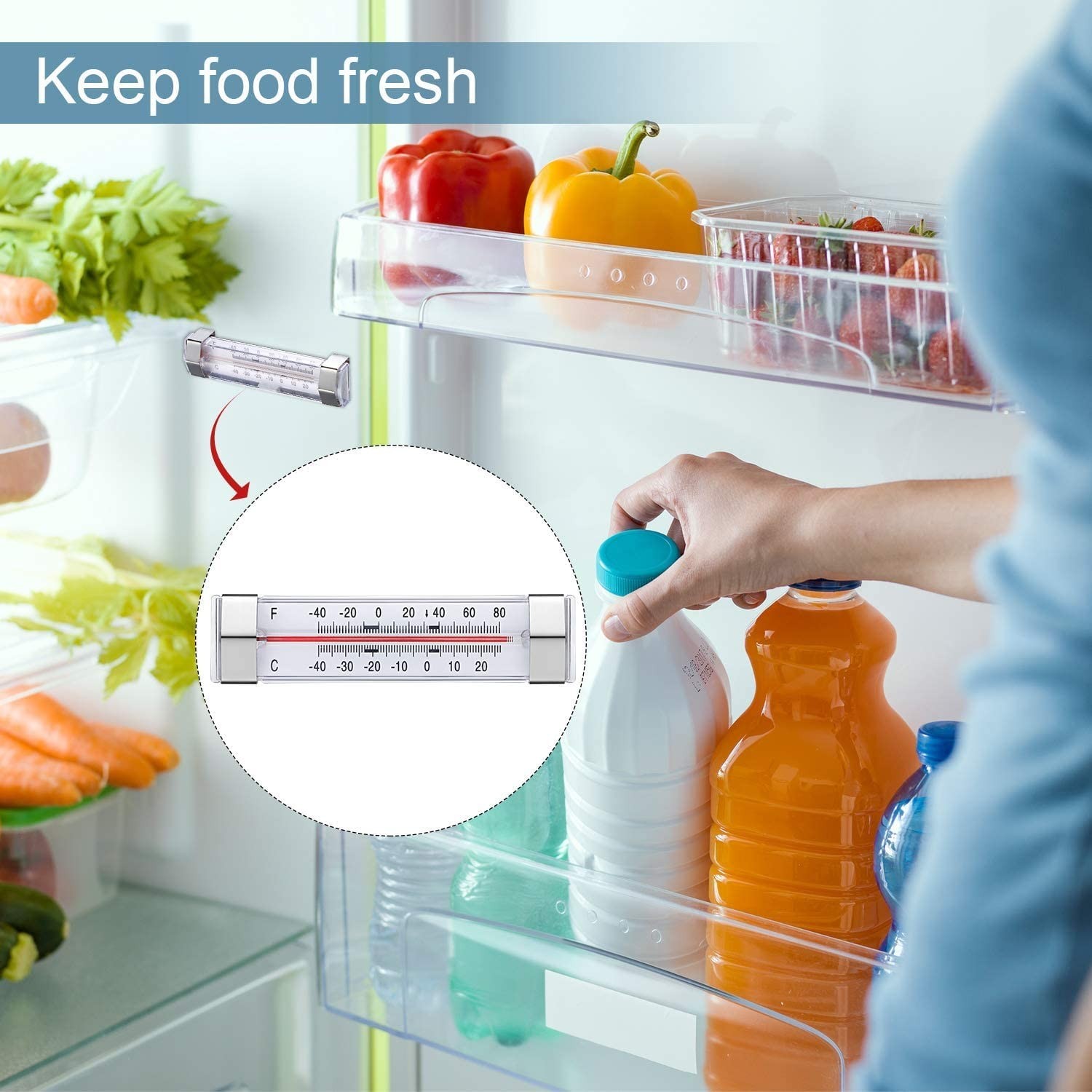 12 Pack Fridge Refrigerator Freezer Thermometer