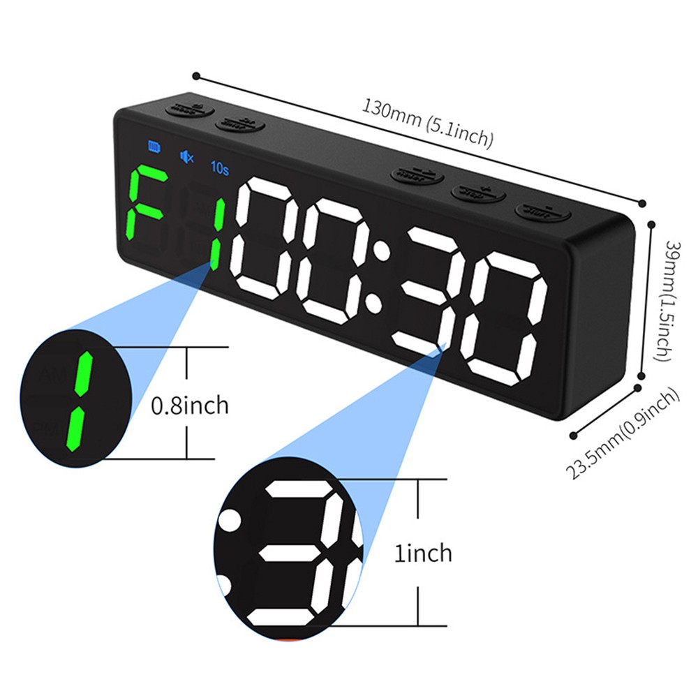 Mini Gym Timer Rechargeable Stopwatch Portable Countdown/up Clock With Magn QDER