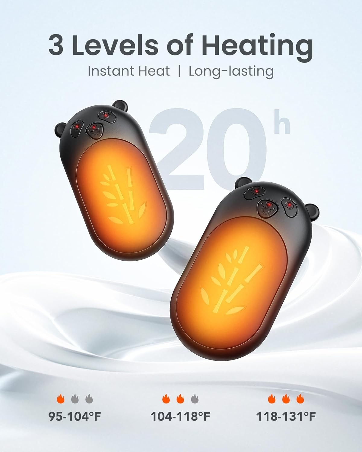Hand Warmers Rechargeable 2 Pack, 6000Mah Electric Hand Warmer Reusable, 20Hrs L