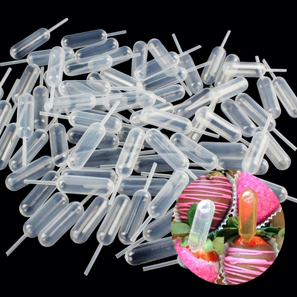 100pcs 4ml Plastic Disposable Squeeze Transfer Oils Pipettes Dropper Cupcake DIY