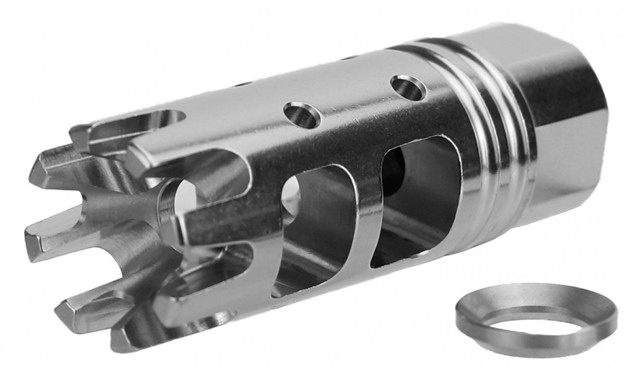 .308 .300 BLK .30 Cal Crown Muzzle Brake, 5/8-24 TPI USA Made Stainless Steel