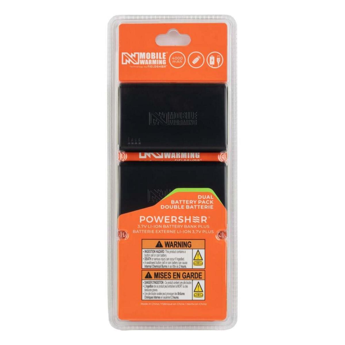 Mobile Warming Powersheer 3.7v Wireless Heated Sock Battery Dual Pack with