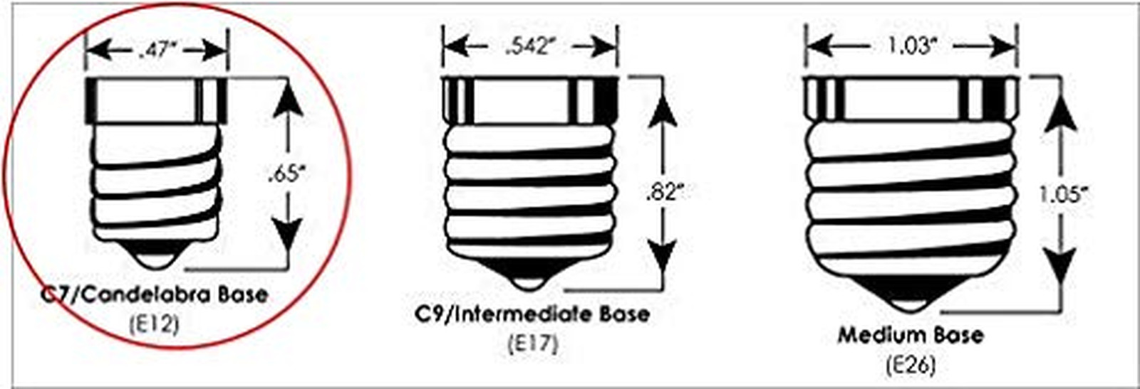 25 Pack of Slide On C7 Socket Replacements – Black E12 Candelabra Bases