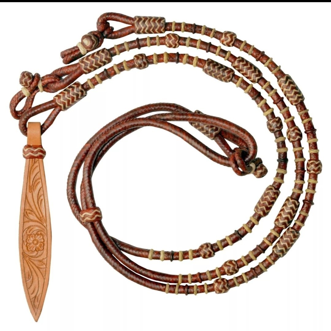 Western Hand Made Braided Cherry ROMEL Reins Horse Tack Free Shipping