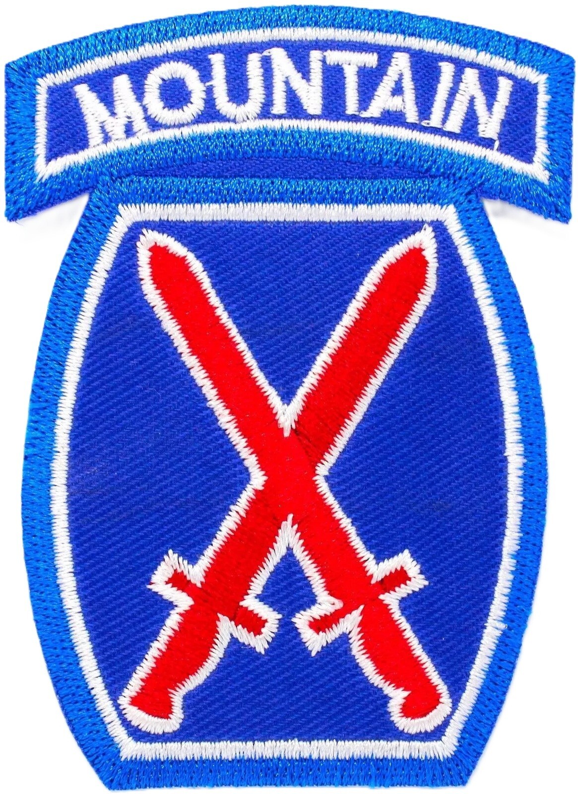 NEW US Army 10th DIVISION IRON-ON PATCH Attached MOUNTAIN TAB 3.5" x 2.5"