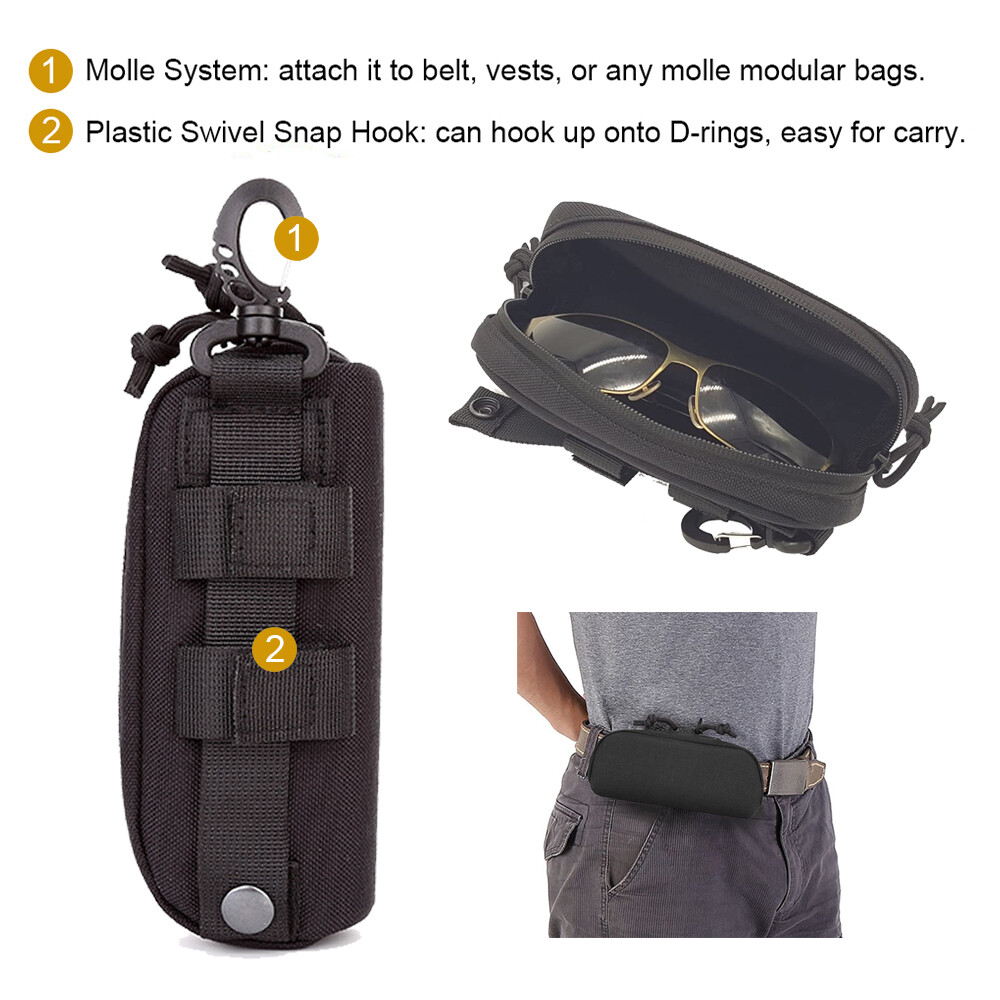 Tactical MOLLE Eyeglass Case Shockproof Protective Box Outdoor Sunglasses Case