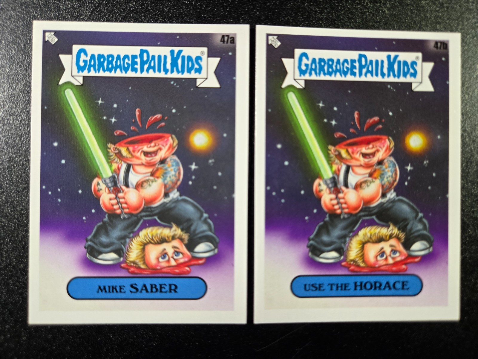 Star Wars Light Saber Spoof Mike Dirnt Green Day Garbage Pail Kids 2 Card Set