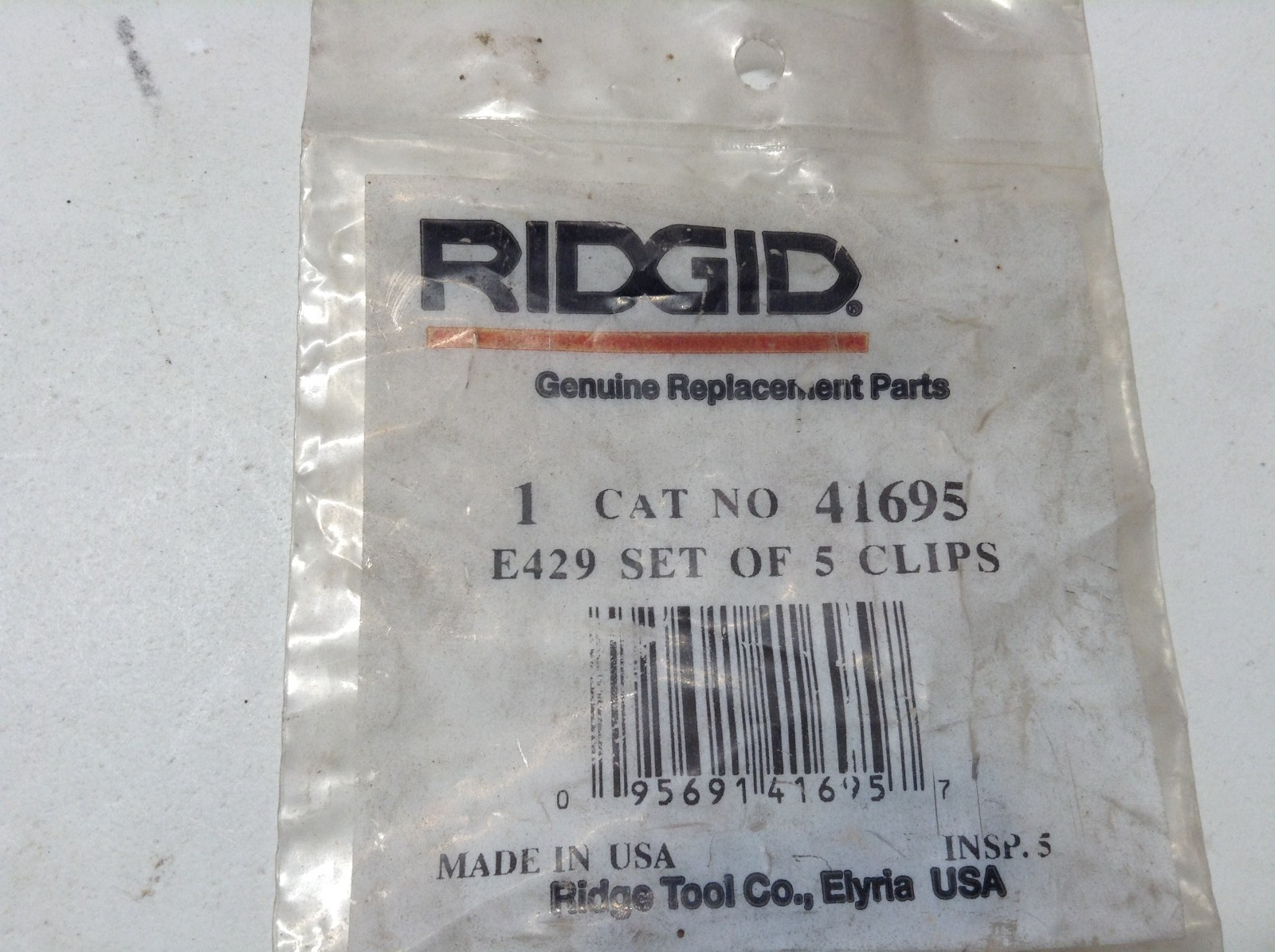 NEW Genuine OEM RIDGID 41695 Set Of 5 Clips (surface rust)