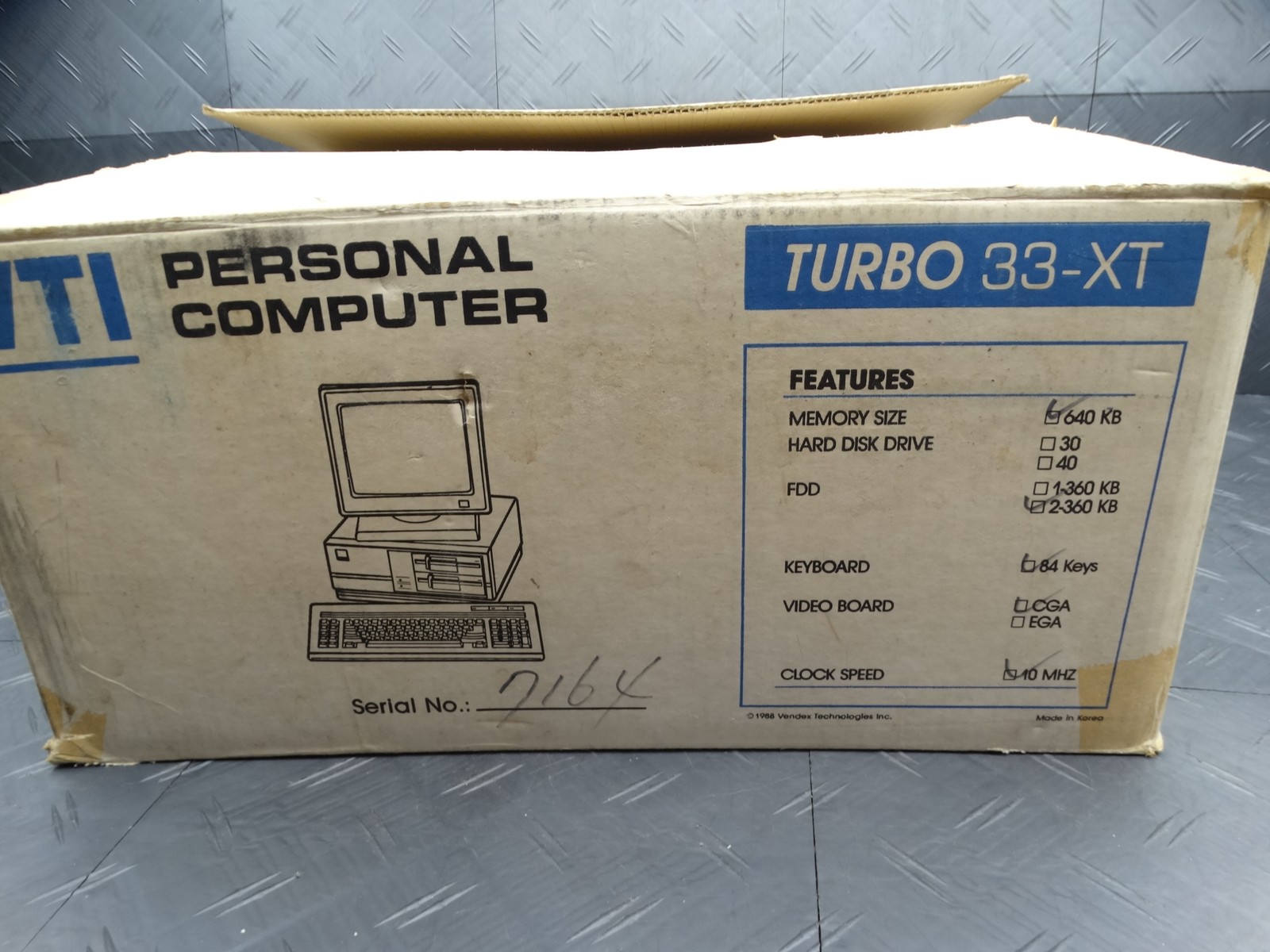 VTI Vendex Turbo 33-XT Computer w/ Manual + Clicky Mechanical Keyboard No 7164