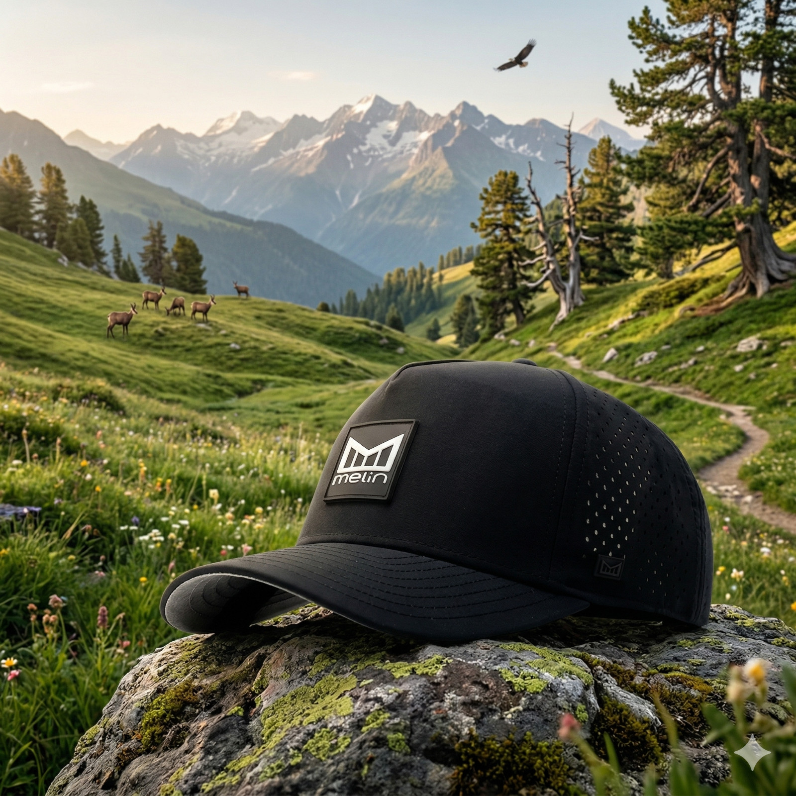 Melin Odyssey Stacked Hydro Snapback Hat - Men's Classic / Black (Free Shipping)