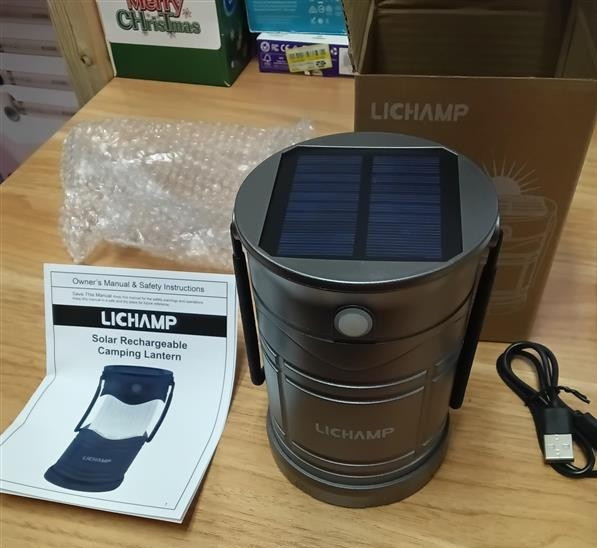 Lichamp Hybrid Solar Camping Lantern 600 Lumens