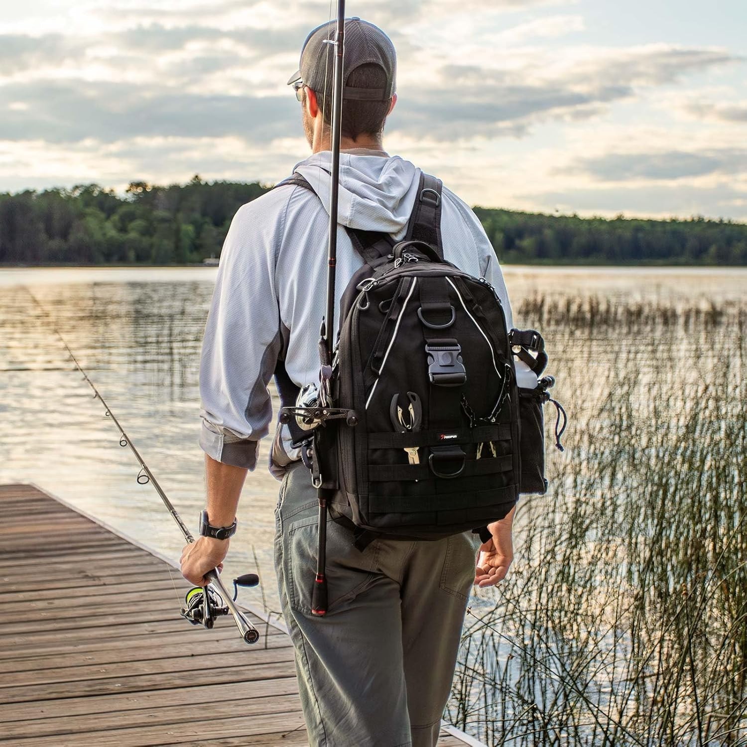 Large Capacity Fishing Backpack with Utility Pockets - Lightweight & Durable