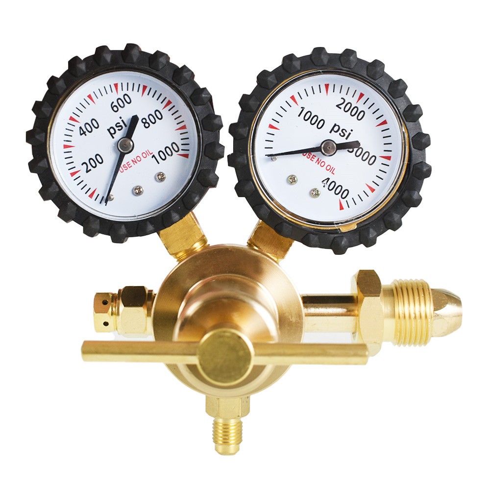 0-800 psi 1/4 Flare Output Delivery Pressure Piston Nitrogen Regulator Brass