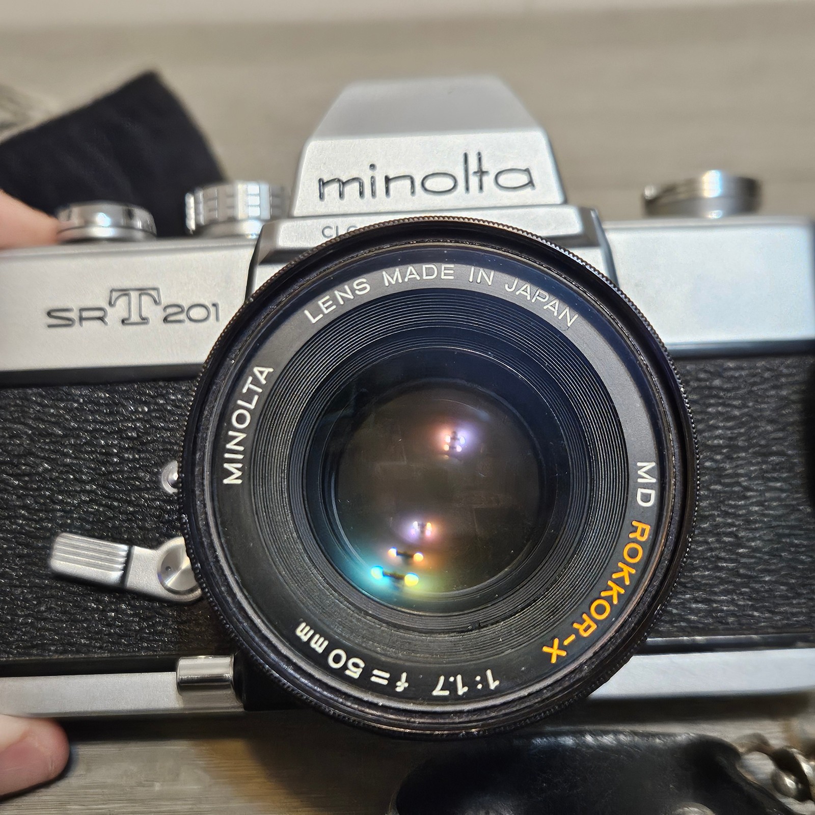 Minolta SRT 201 film camera w Multiple Lens and Strap Untested As Is No Returns