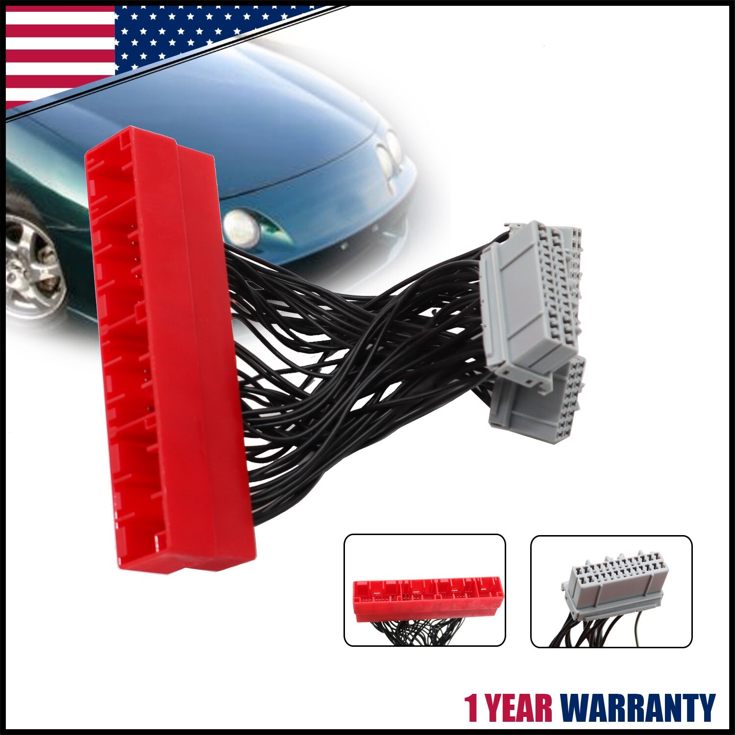 OBD2B to OBD1 ECU Conversion Harness Adapter Jumper For Honda Civic 99-00