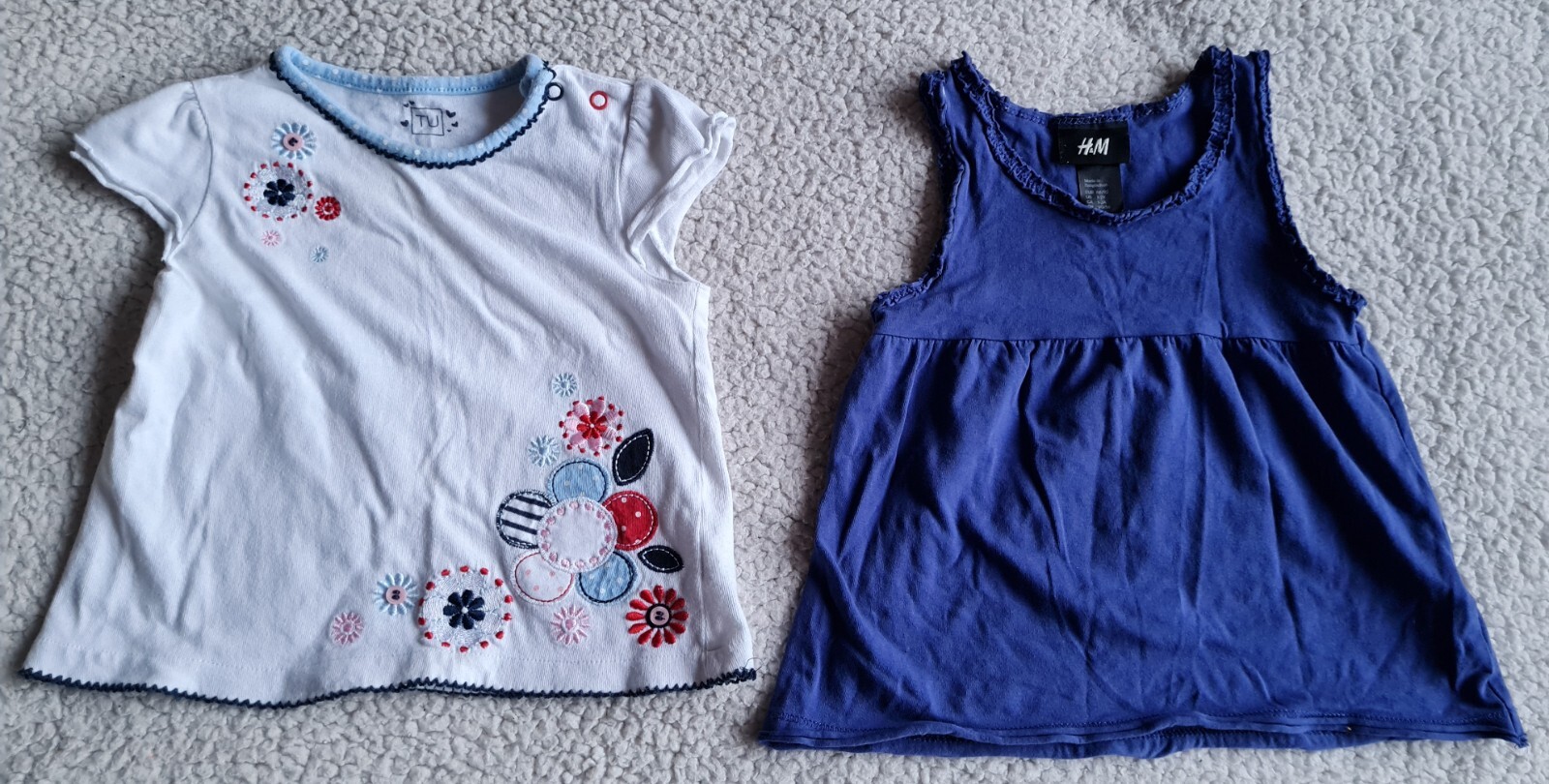 Girls TU T-Shirt 12-18 Months & H&M Vest Top 12-24 Months Good Used Condition
