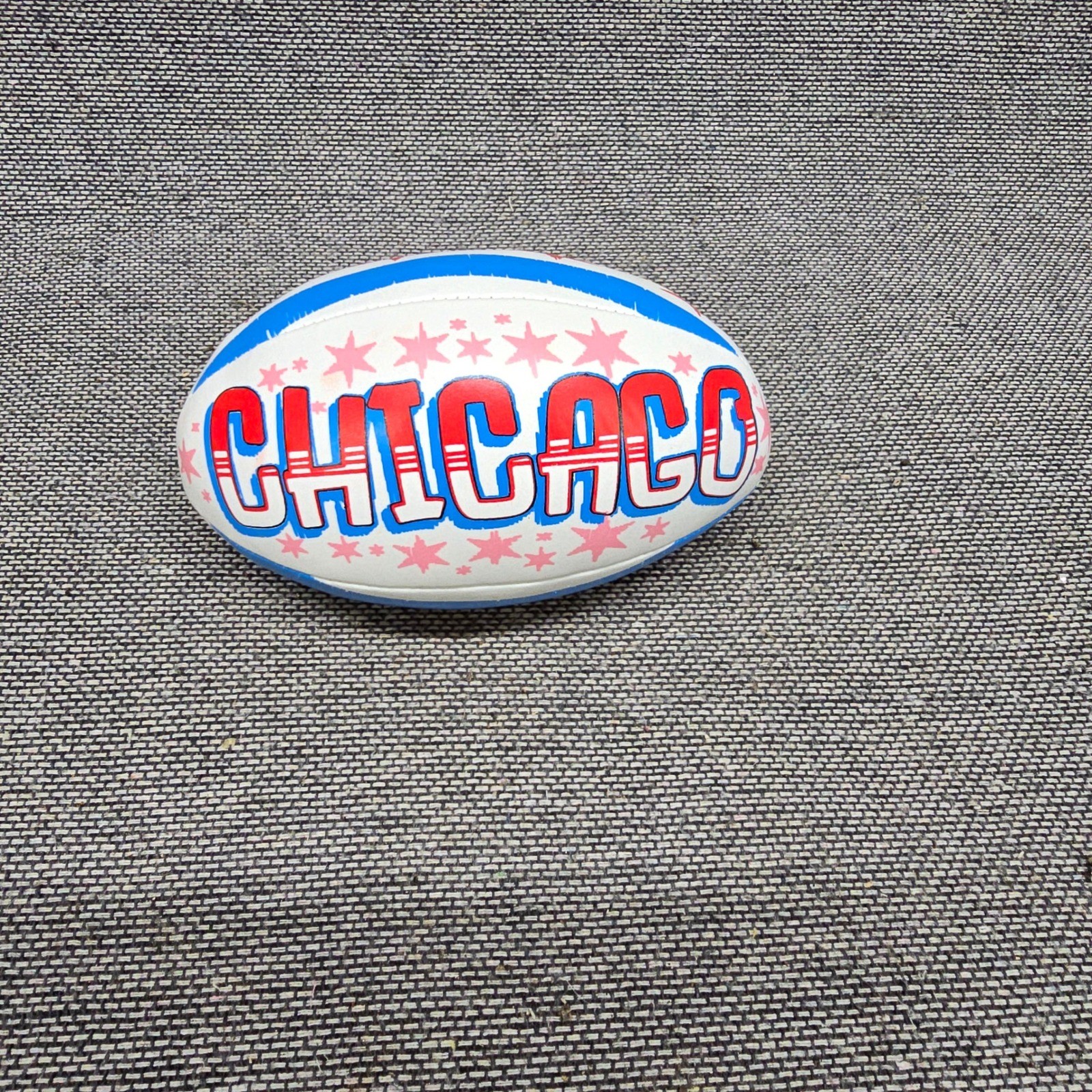 Unbranded Souvenir Football Chicago City Flag Stars Mini 8in White Blue Good