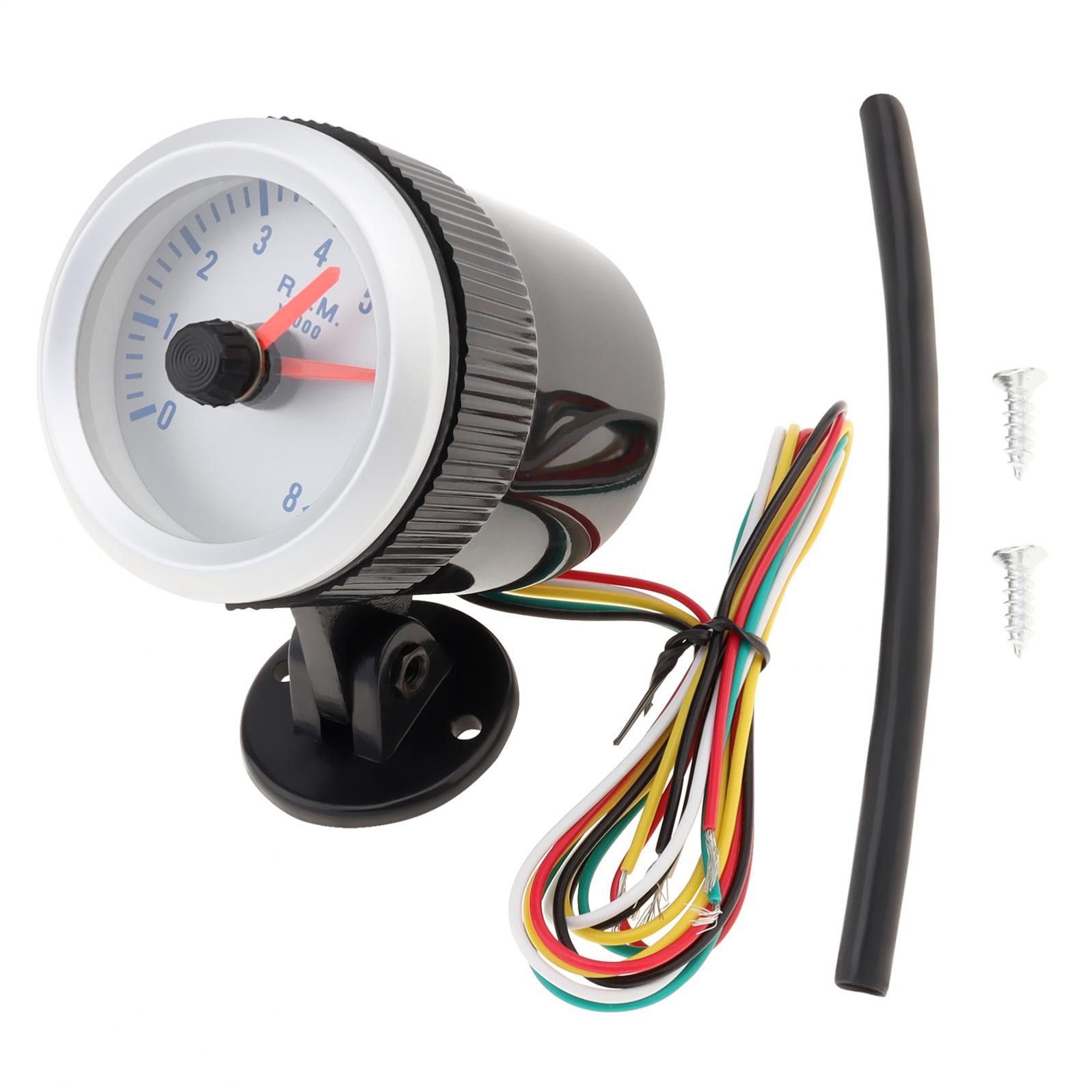 52mm 2 inch Universal Car Tachometer Gauge 8000 RPM Meter LED with Holder Cup