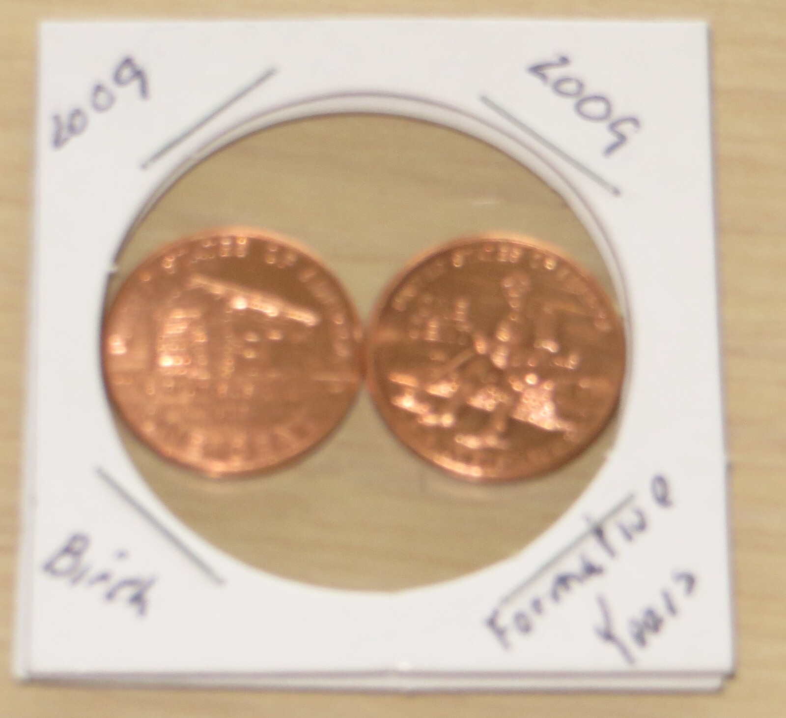 2 2009 Lincoln pennies Birth, Formative (L31P9) Lincoln Bicentennial Pennies