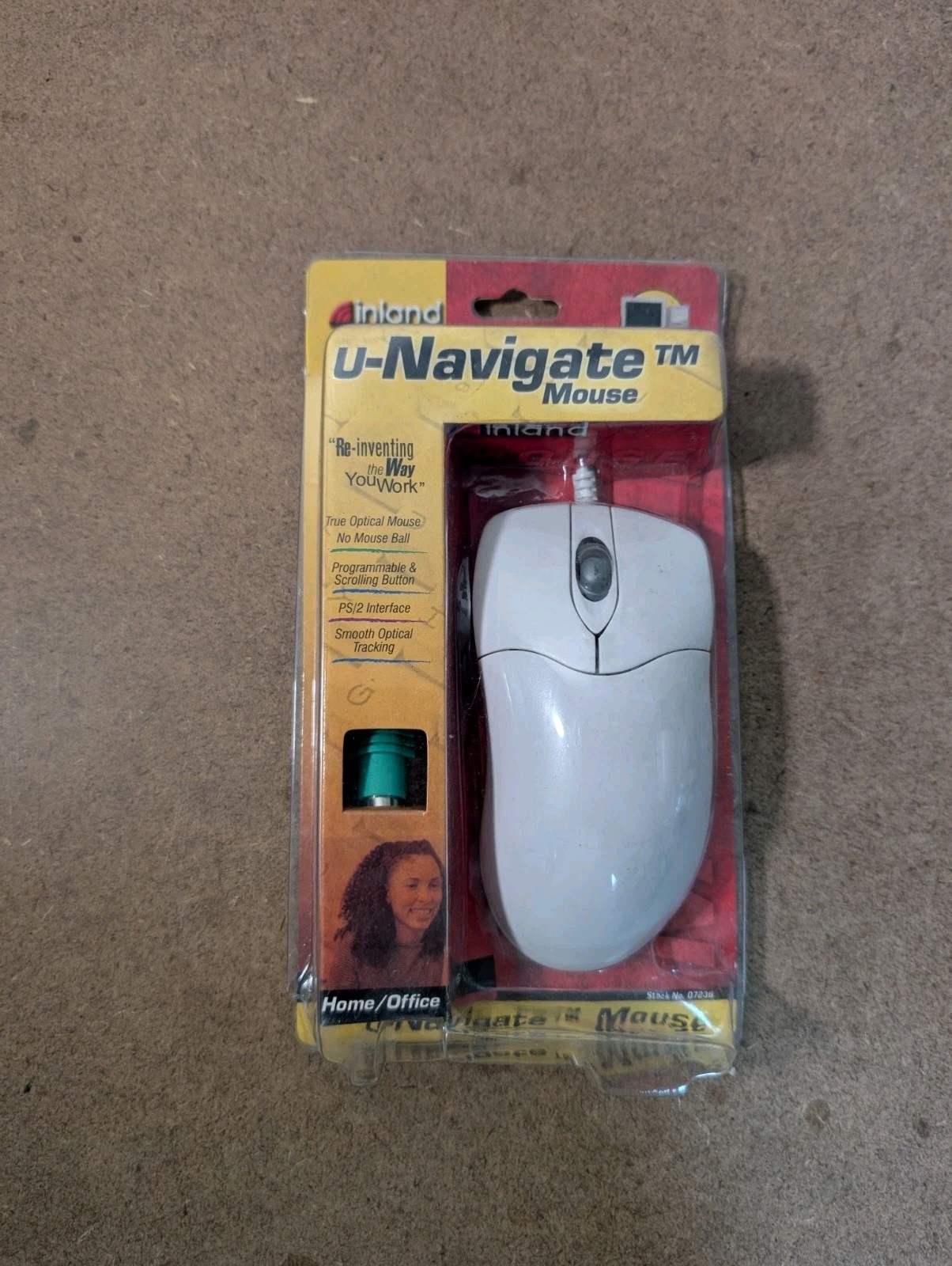 NEW SEALED Inland U-Navigate Optical Wired Mouse PS/2 FREE SHIPPING
