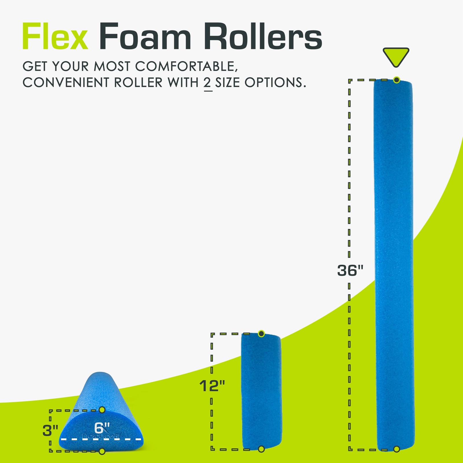 Flex Foam Roller for Muscle Massage, Physical Therapy & Core Exercises, 36x3"