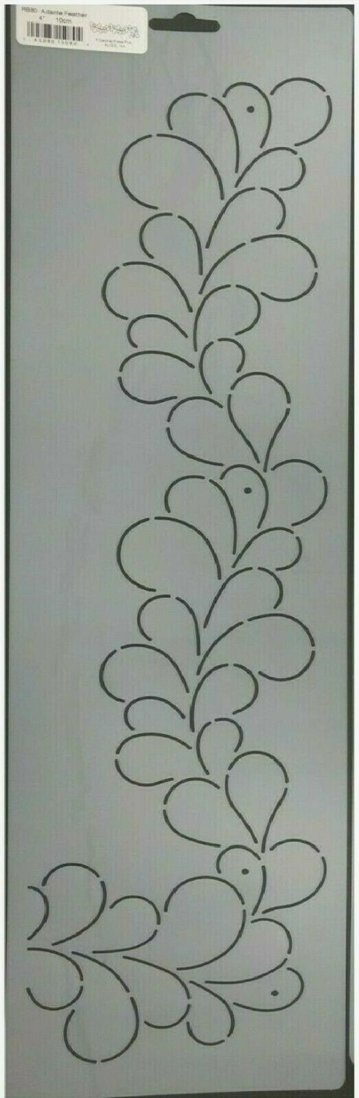 Quilting Stencil Adante Feather Border Quilt Pattern 4" Design Corner Templates