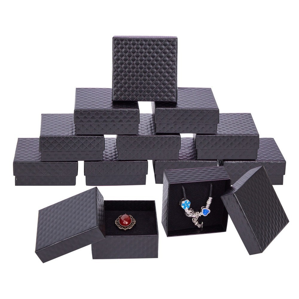 12pcs Cardboard Jewelry boxes for Pendant & Earring & Ring with Sponge Inside