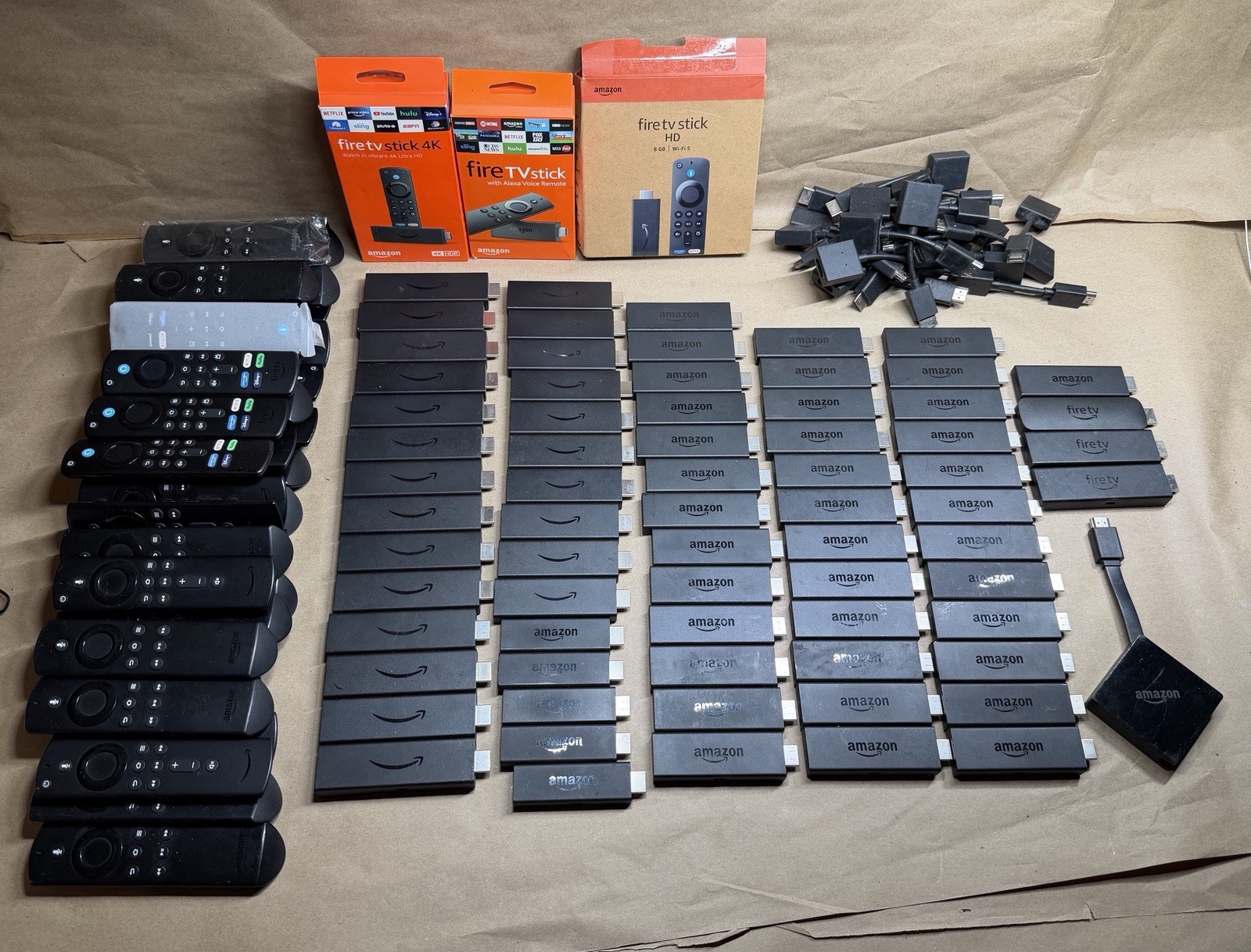 Lot of 74 Amazon Fire TV Stick Streaming Media Players w/ 43 Remote | Untested