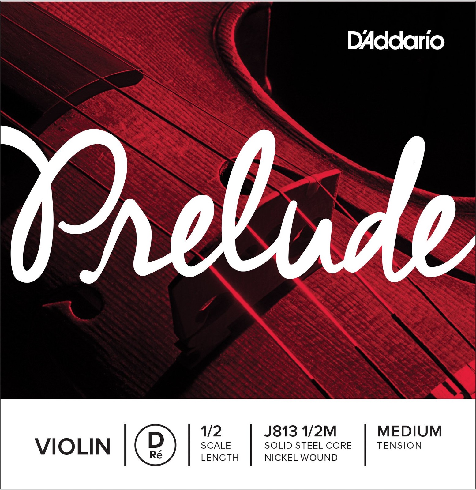 Prelude Violin Single D String 1 2 Scale Solid Steel Core Warm Tone Durable