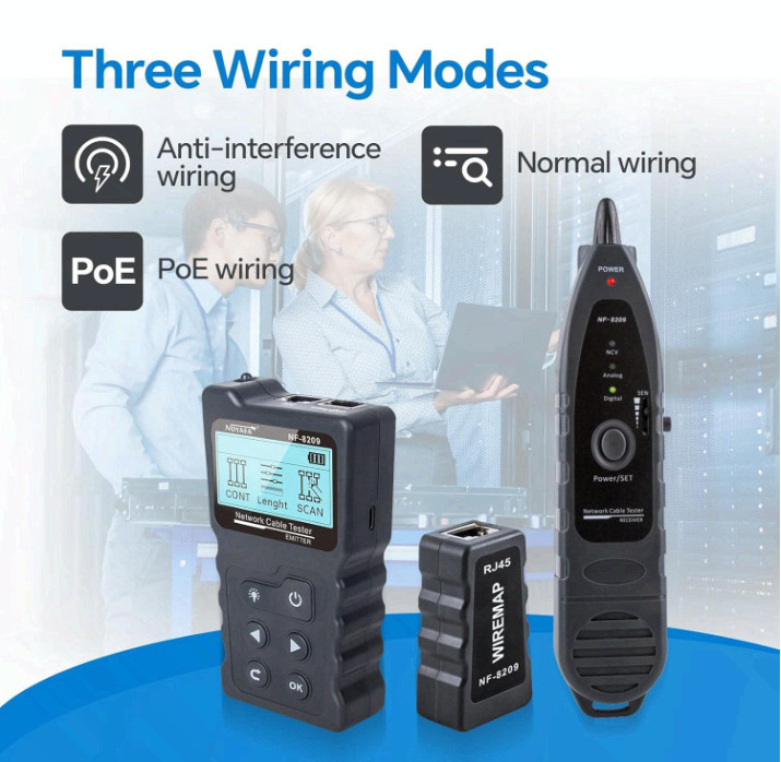 NF-8209 Network Cable Tester, Ethernet Cable Wire Tester with POE & NCV