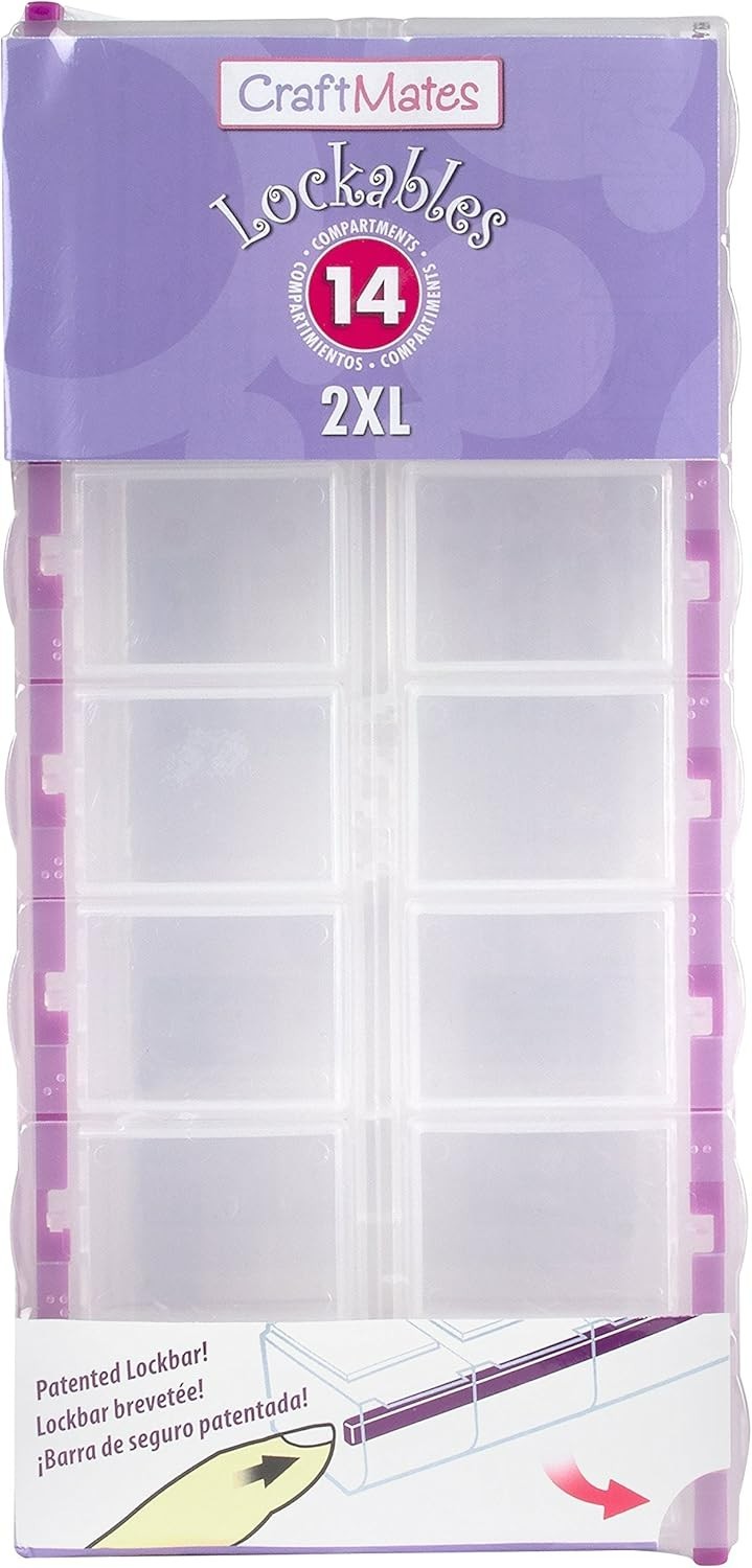 14-Compartment Locking Craft Organizer - Portable Clear Plastic Storage Solution
