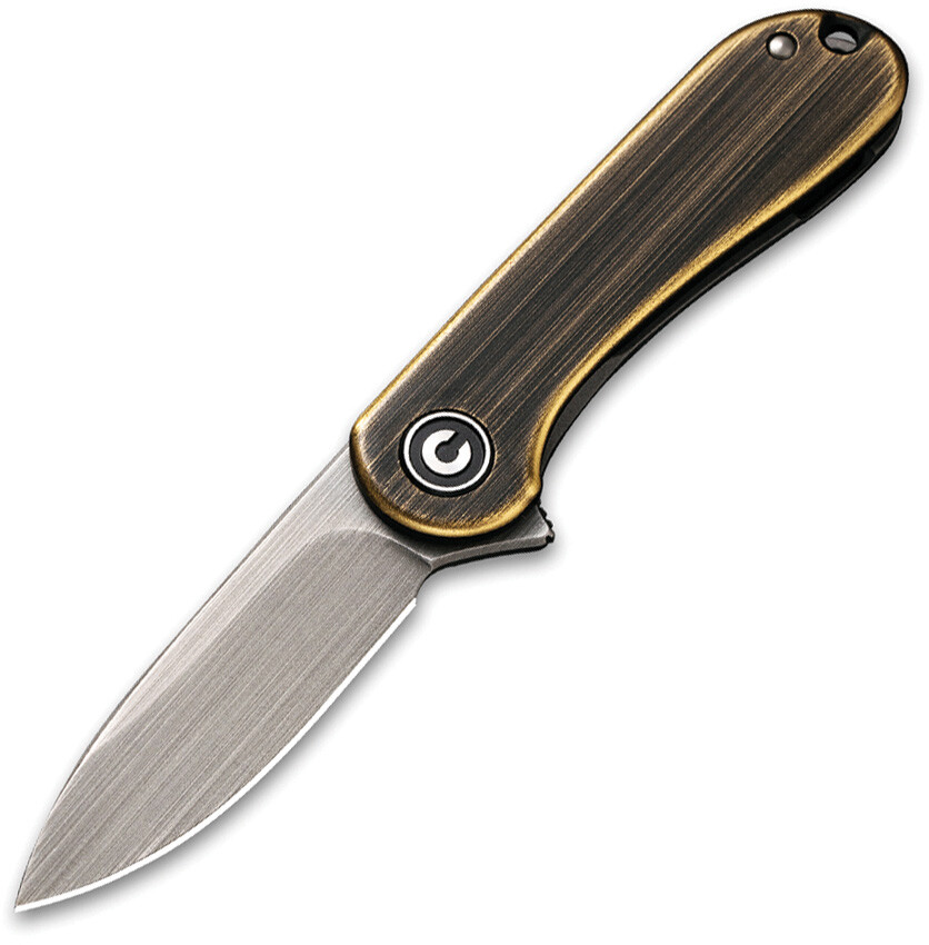 Civivi Mini Elementum Framelock Rubbed Brass Folding 14C28N Pocket Knife 18062Q1