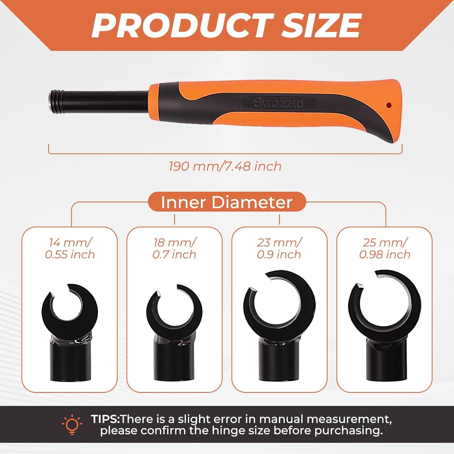 Heavy-Duty Door Hinge Gap Adjustment Tool Kit with Rubber Grip, 4 Sizes