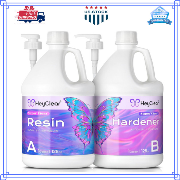 2 Gallon Epoxy Resin Kit with Pumps, Crystal Clear and Hard Upgraded 2 Part R...