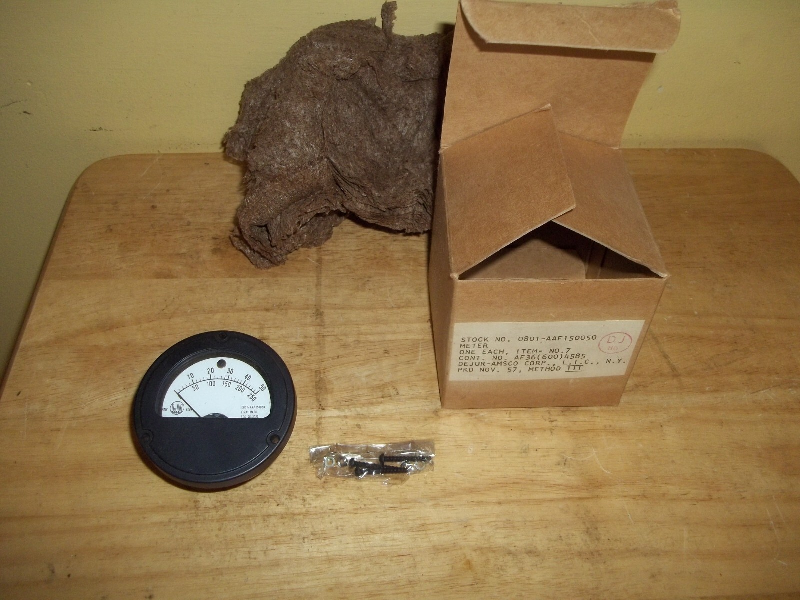 Vintage Dejur Model S.200 AAF Panel Meter,NOS Unused