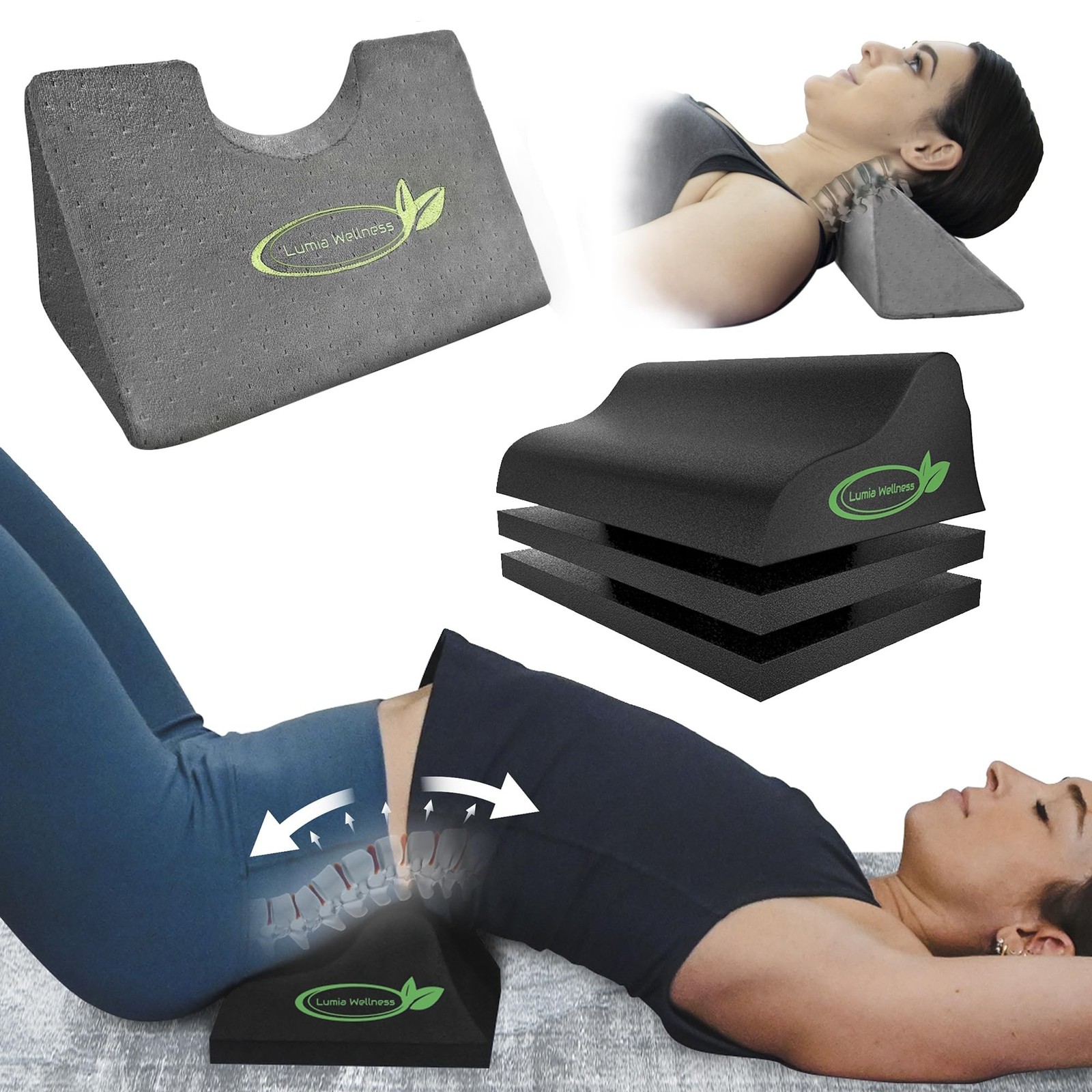Cervical Traction Wedge Neck Stretcher for Neck Pain Relief and Lumbar Tracti...