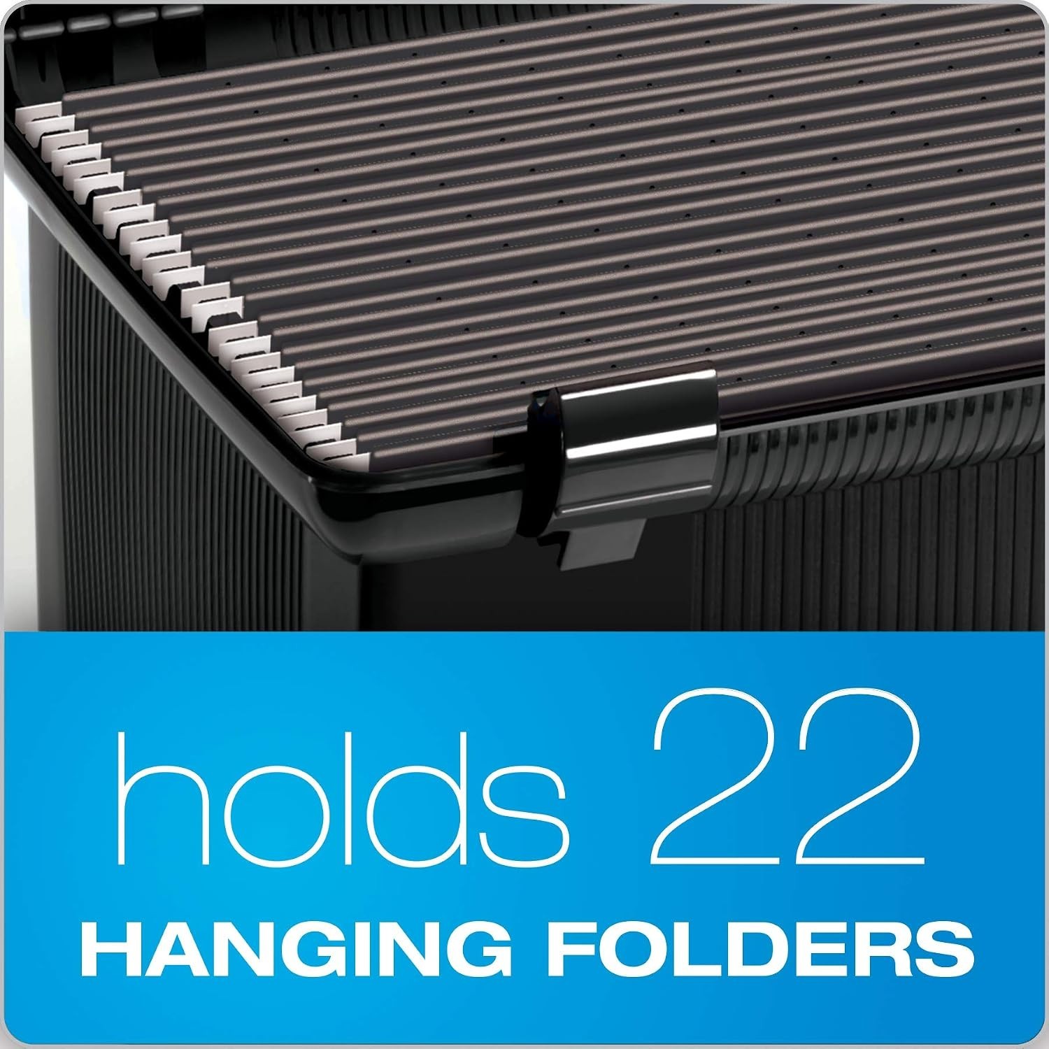 Portable File Box with File Rails, Simple Document Storage, File Bin for Home...