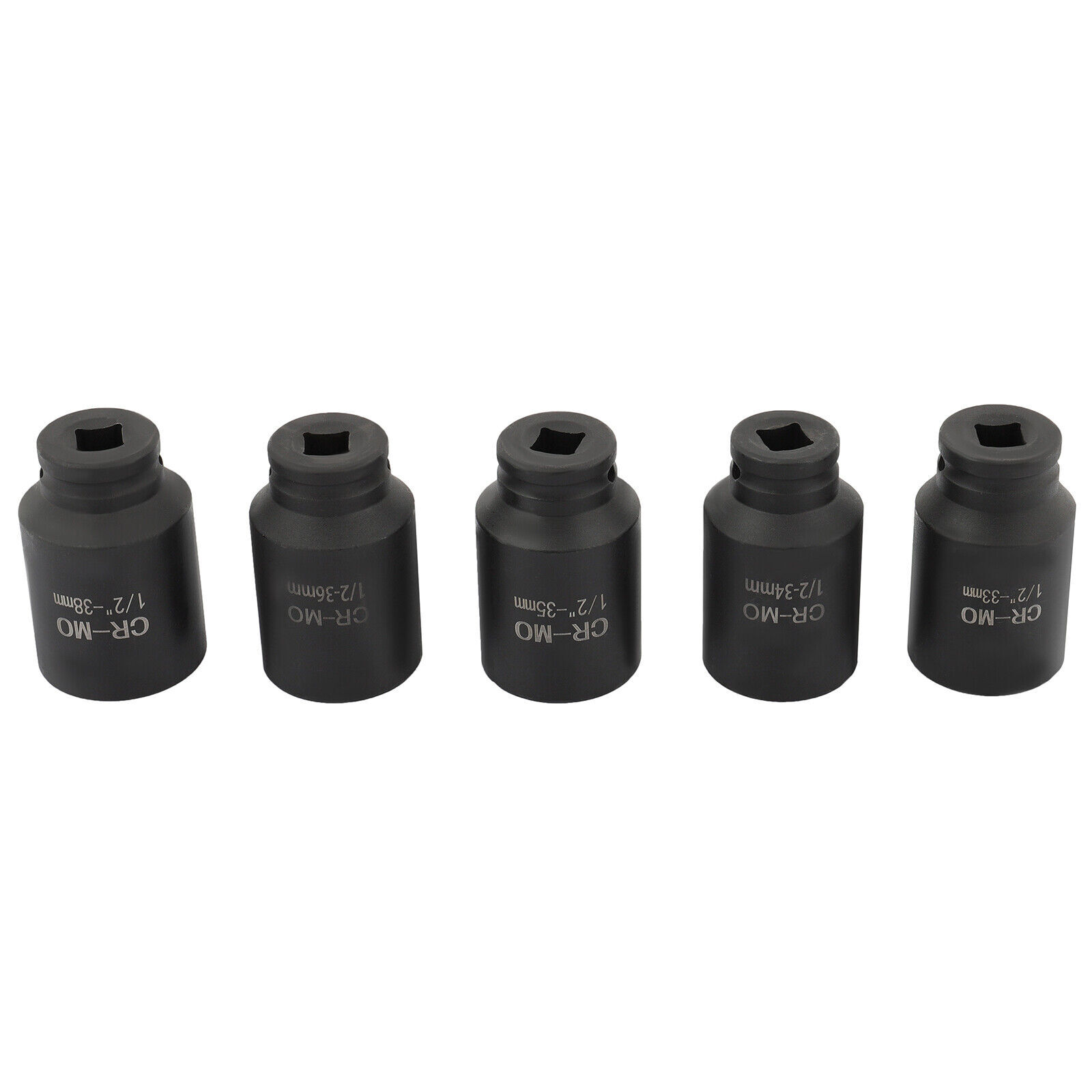 1/2'' Drive 6 POINT Deep Spindle Axle Nut Socket Set 5pcs 33 34 35 36 38mm