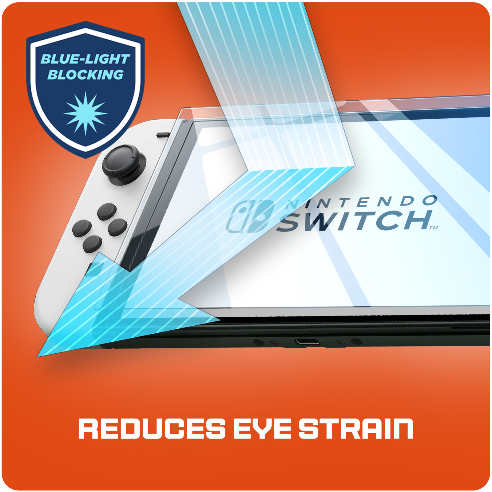 Screen Protector for Nintendo Switch OLED Blue Light Blocking Tempered Glass