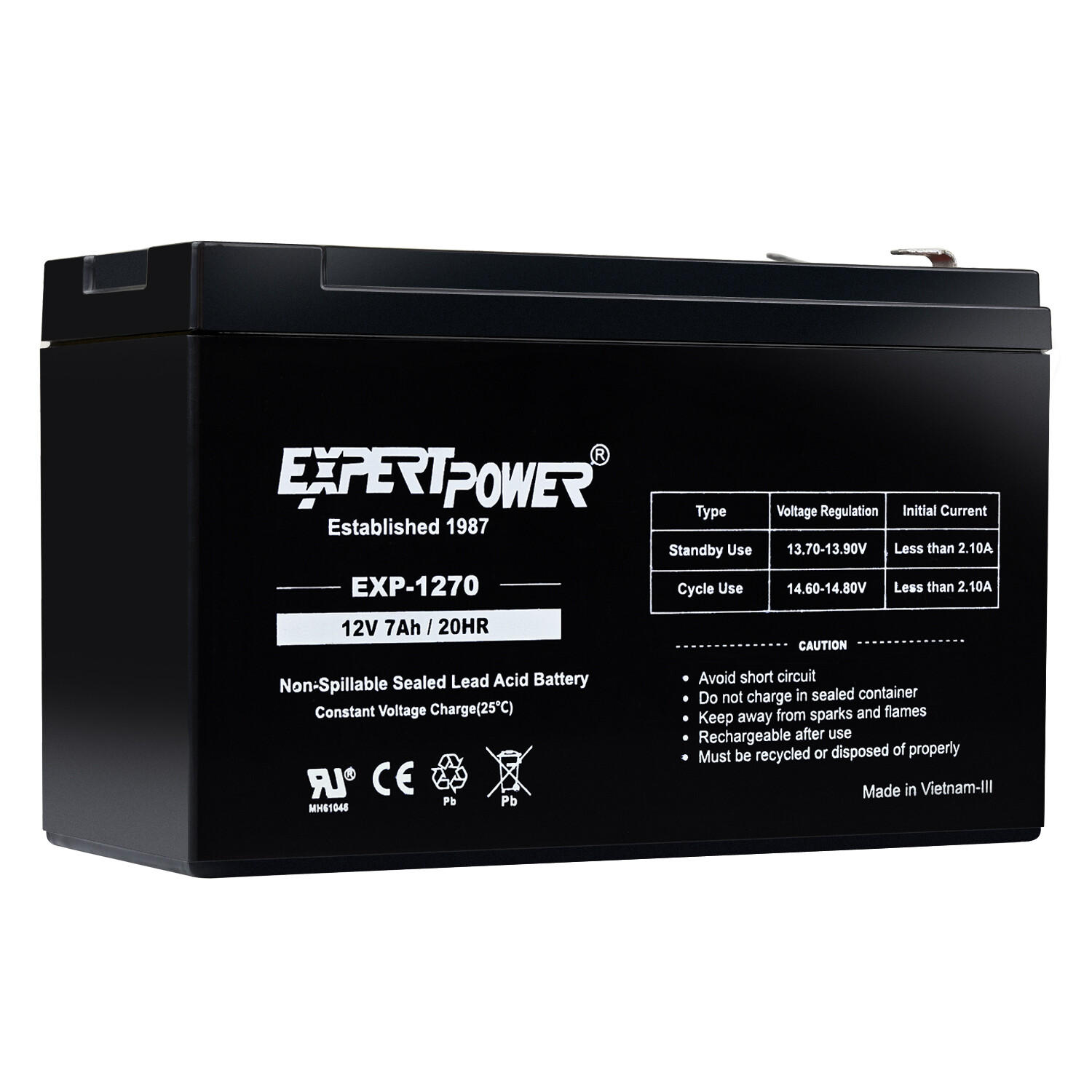 ExpertPower 12V 7AH/20HR Battery ExpB Replacement for 7Ah or 8Ah Leoch Peg Pereg