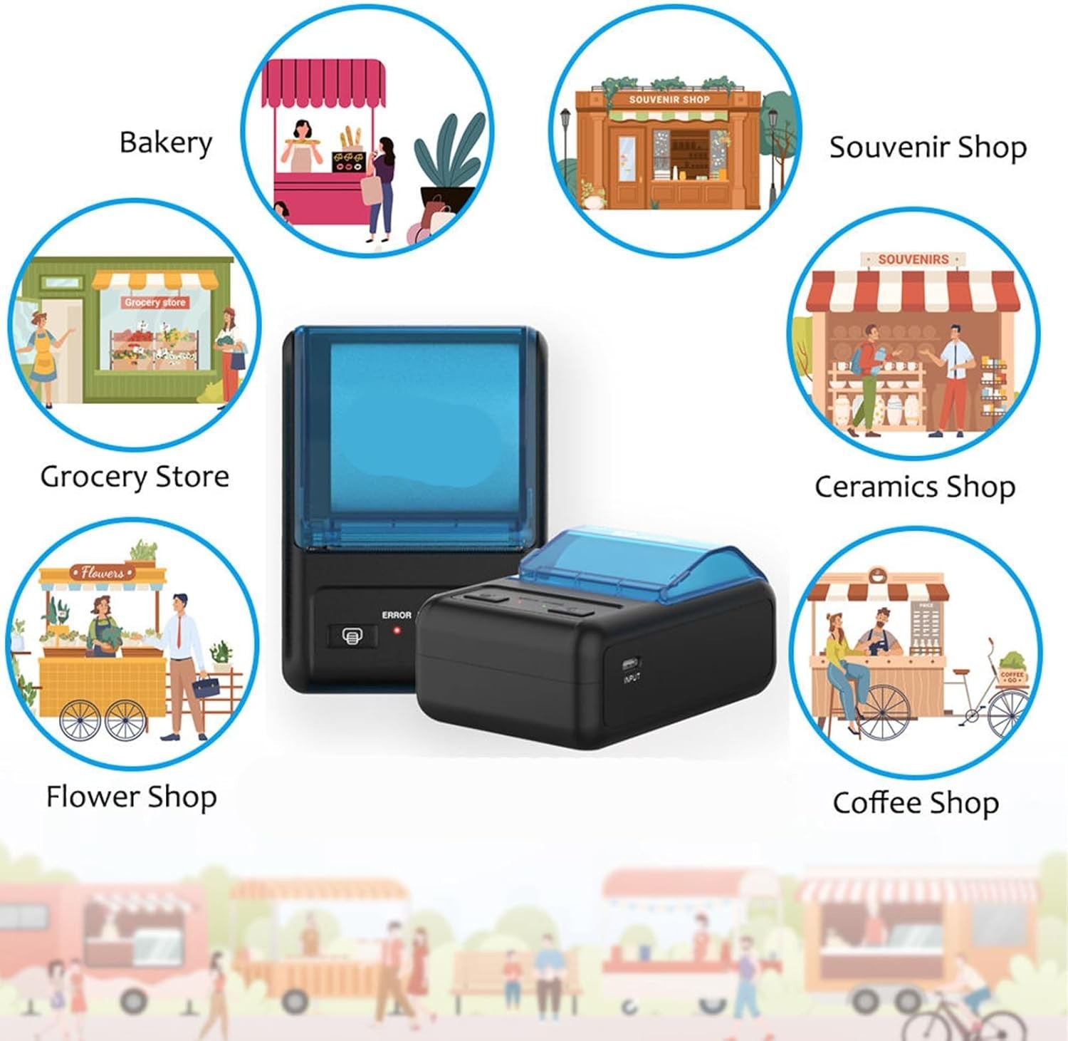Portable 58mm Bluetooth Thermal Receipt Printer for Android & Windows Users