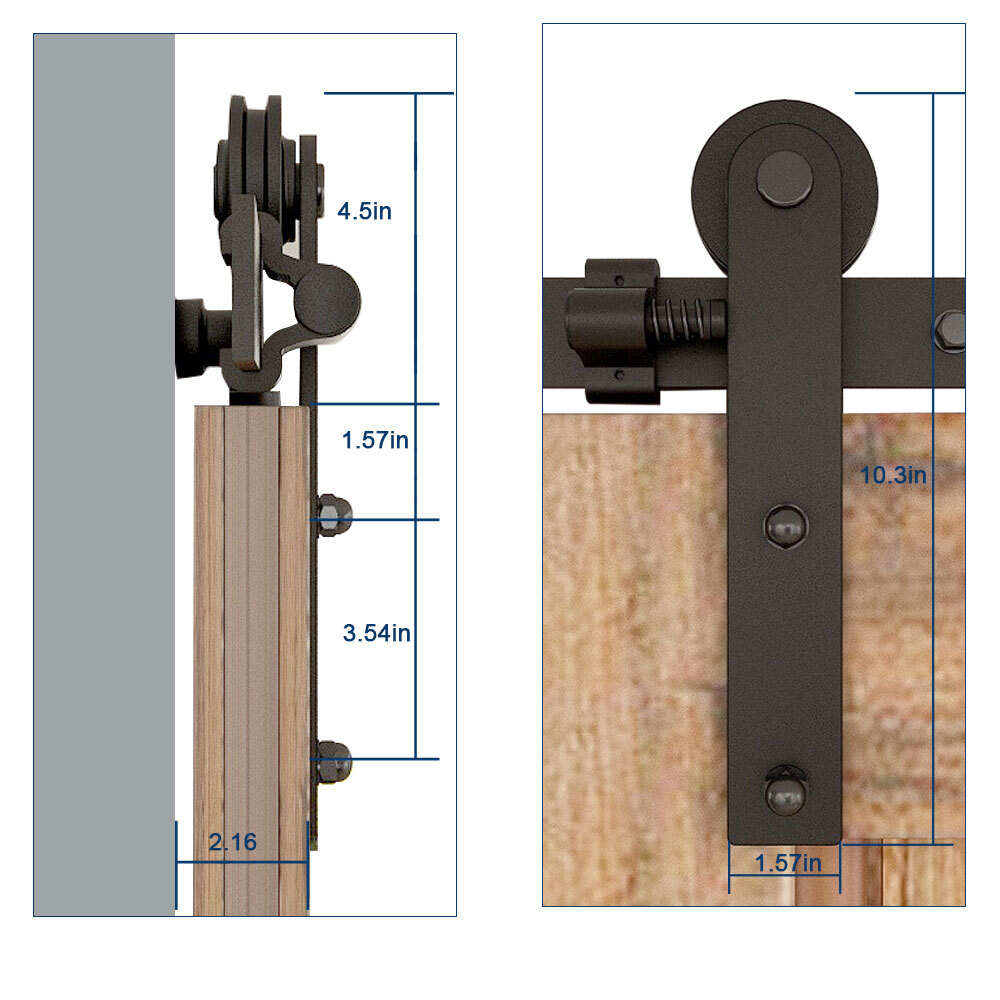 5-20FT Sliding Barn Door Hardware Roller Track Kit for Single Double Door