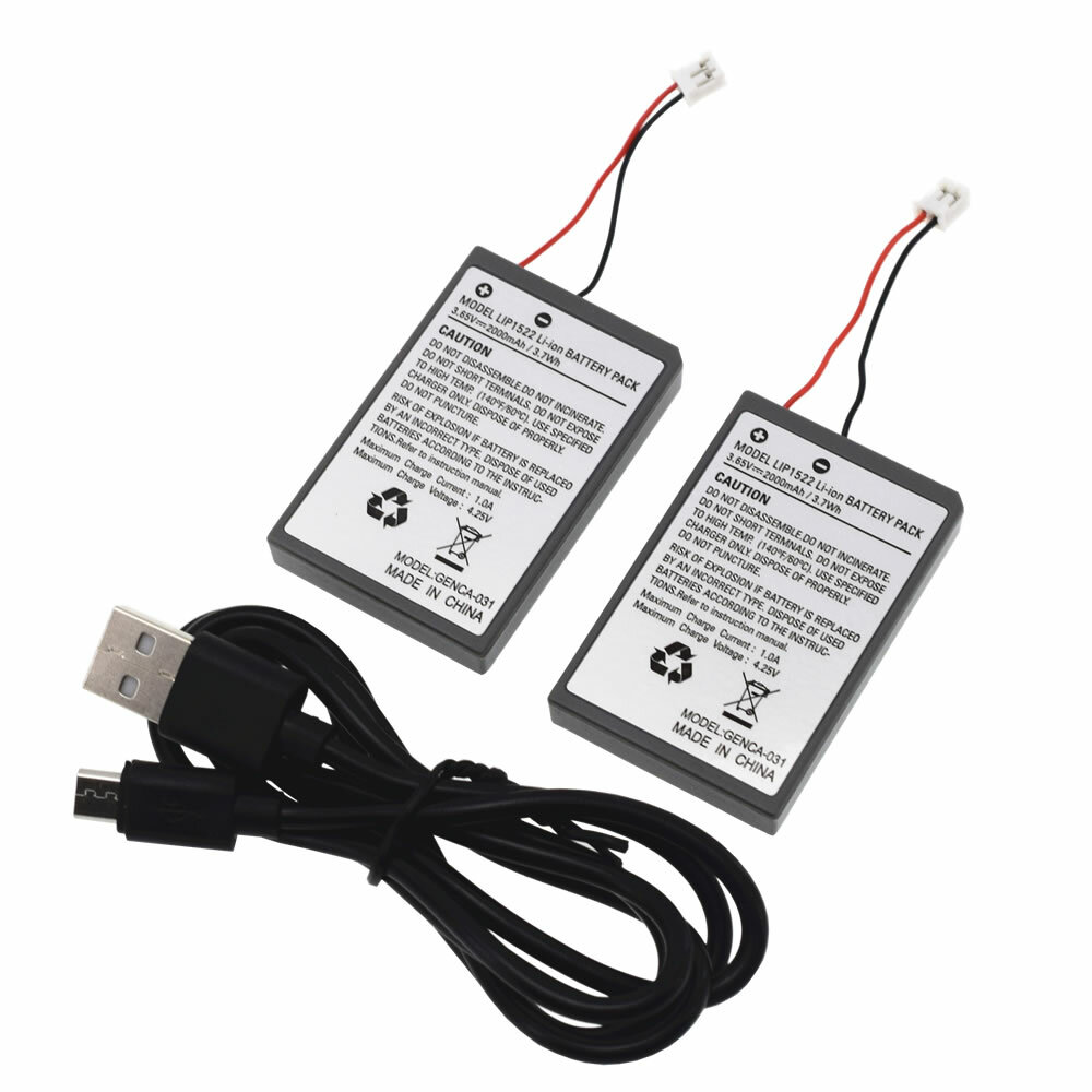New Replacement battery For Sony PS4 Wireless Controller 2000mAh & USB Cable