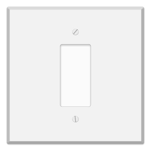2-Gang White Metal Centered Rocker Wall Plate Cover - 5.5" x 5.50",
