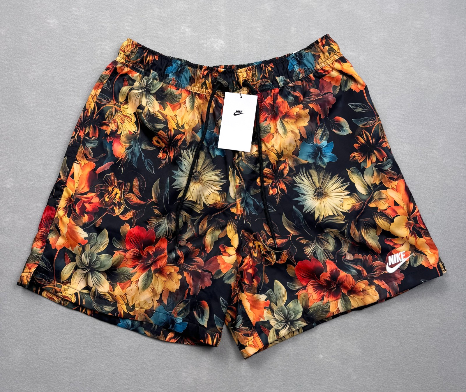 Nike Men's Size Medium Mesh Lined Floral Print Woven Club Flow Shorts IB8551-045