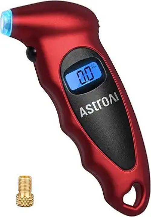 Digital Tire Pressure Gauge 0-150PSI, Accurate in 0.1 Increments, B Color: Red