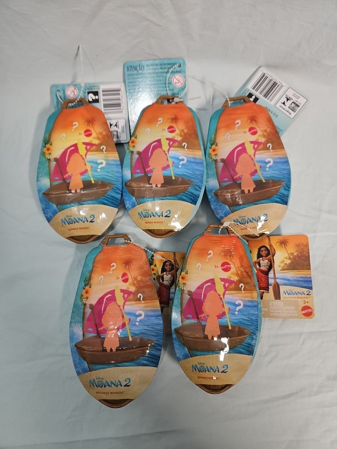 5 PACK Moana 2 Wayfinder Wonders Mystery Boat & Doll Playsets – New & Sealed.