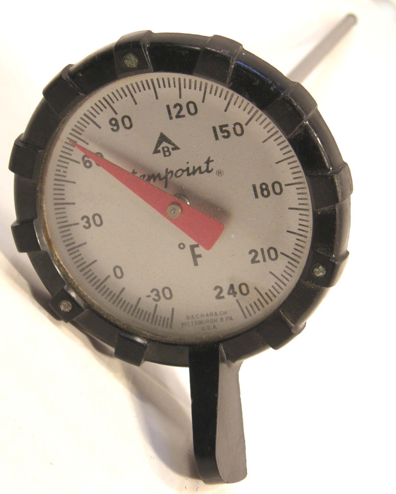 BACHARACH TEMPOINT STEM THERMOMETER -30 TO 240 DECREES FAHRENHEIT